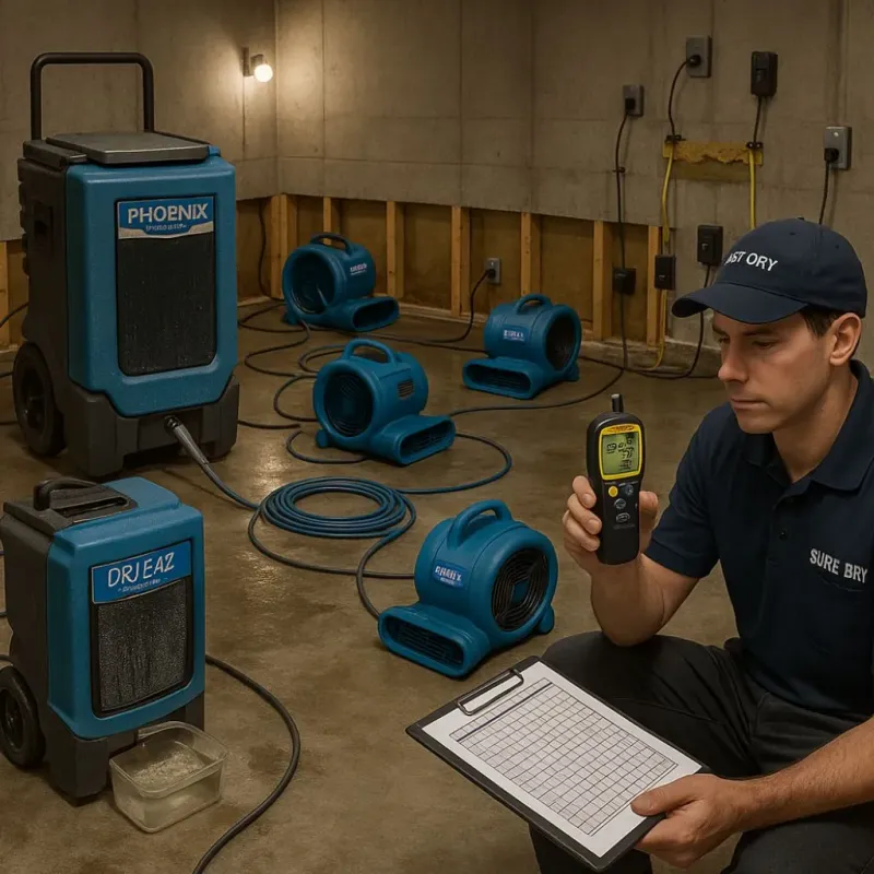 Structural Drying and Dehumidification process in Thornton, IL